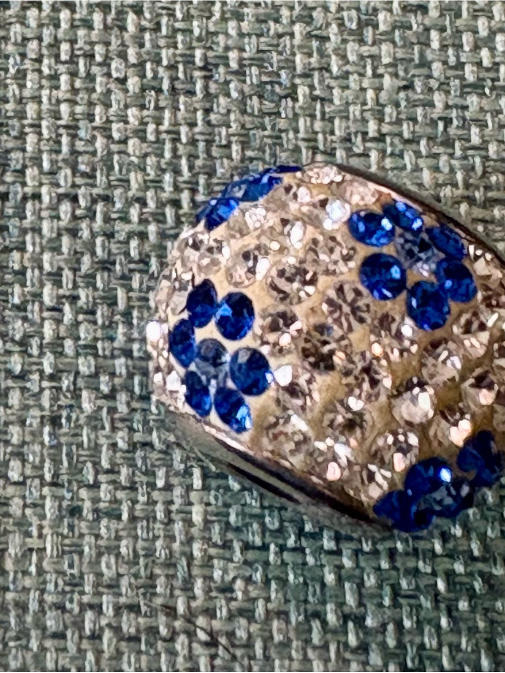 Zable blue & clear crystal bead in sterling for Pandora-style bracelets